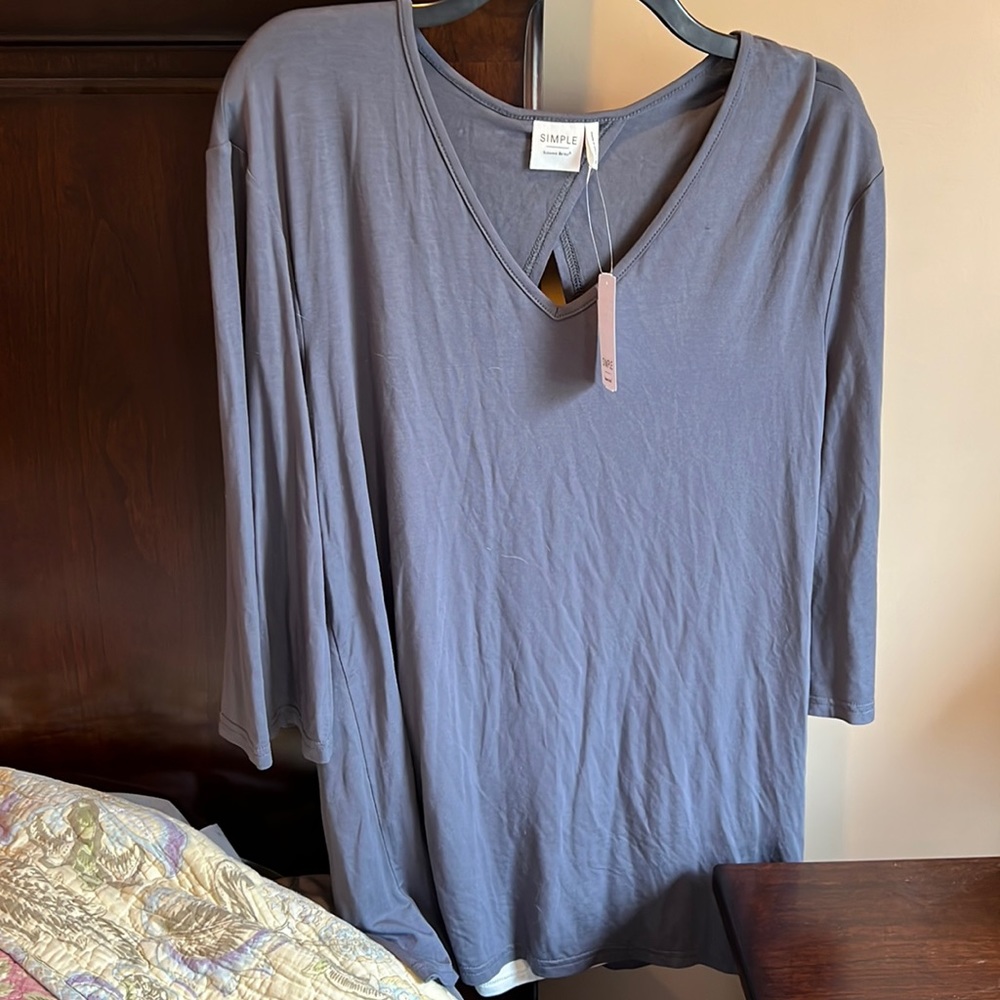 NWT Simple by Suzanne betro 3/4 sleeve tshirt